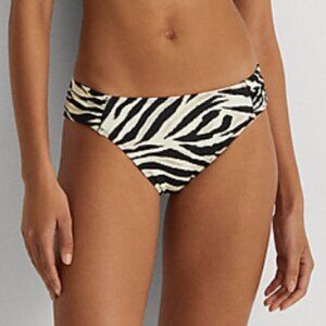 Ralph Lauren LRL Women's 8 Zebra Print Hipster Bikini Bottom Brown Beige‎ NWT